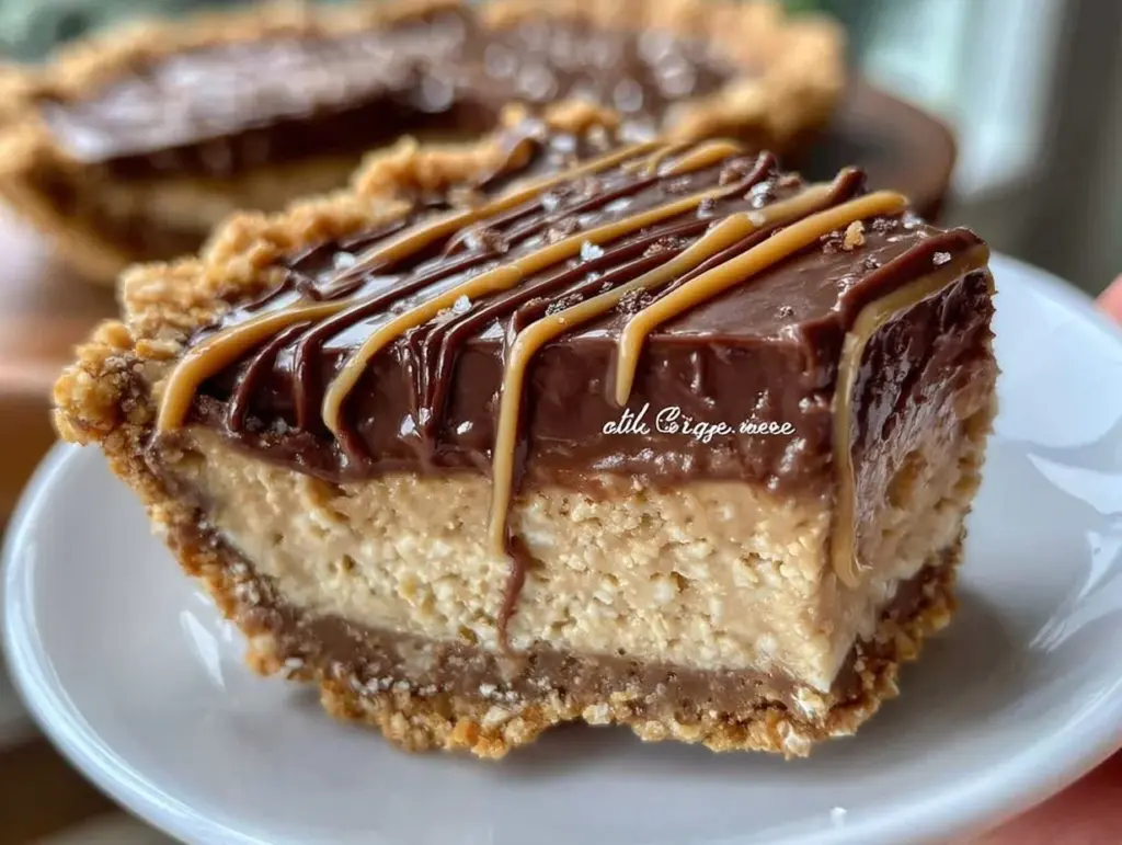 creamy no-bake peanut butter cup pie - featured image