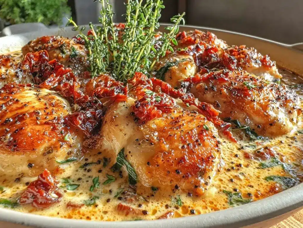 creamy one-pot tuscan chicken - featured image