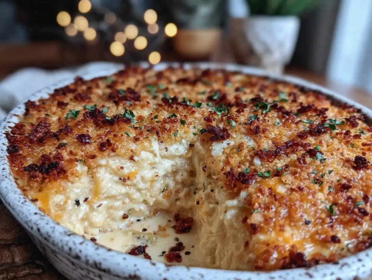 crispy cheesy zucchini casserole - featured image
