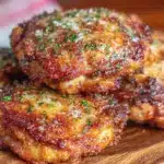 crispy garlic parmesan chicken thighs air fryer recipe - featured image