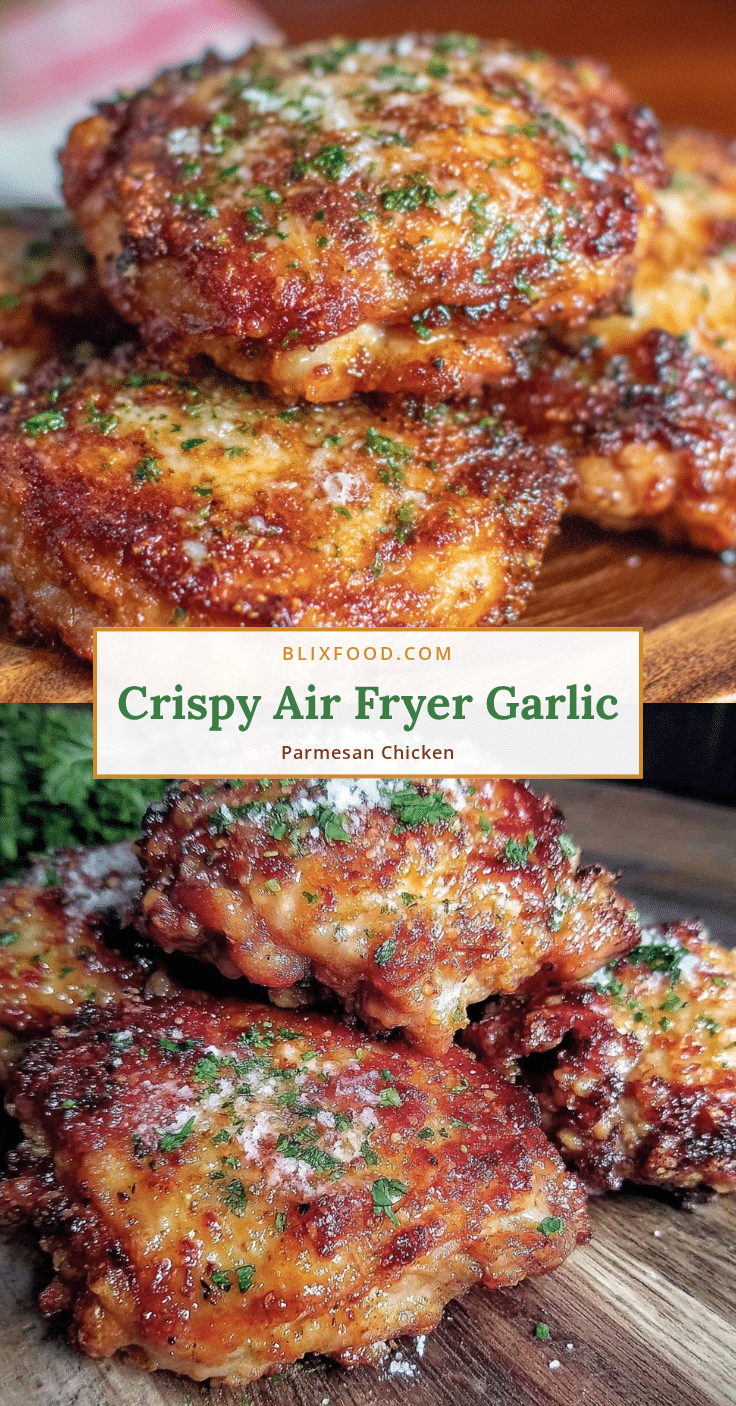 crispy garlic parmesan chicken thighs air fryer recipe recipe