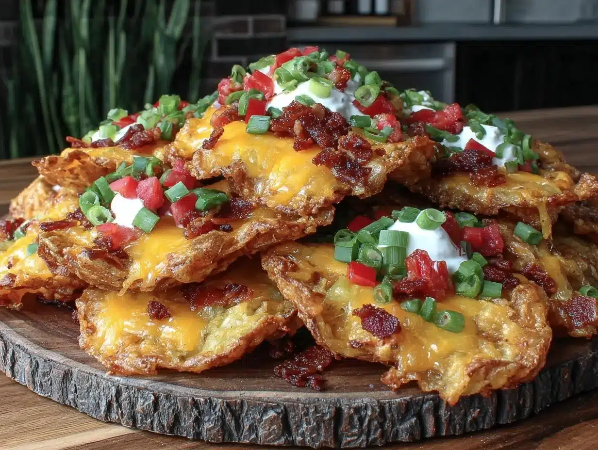 crispy loaded potato skin nachos preparation steps