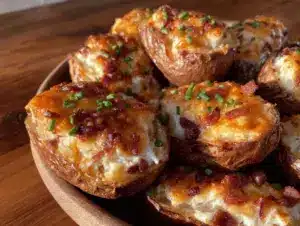 crispy loaded twice-baked potatoes - featured image