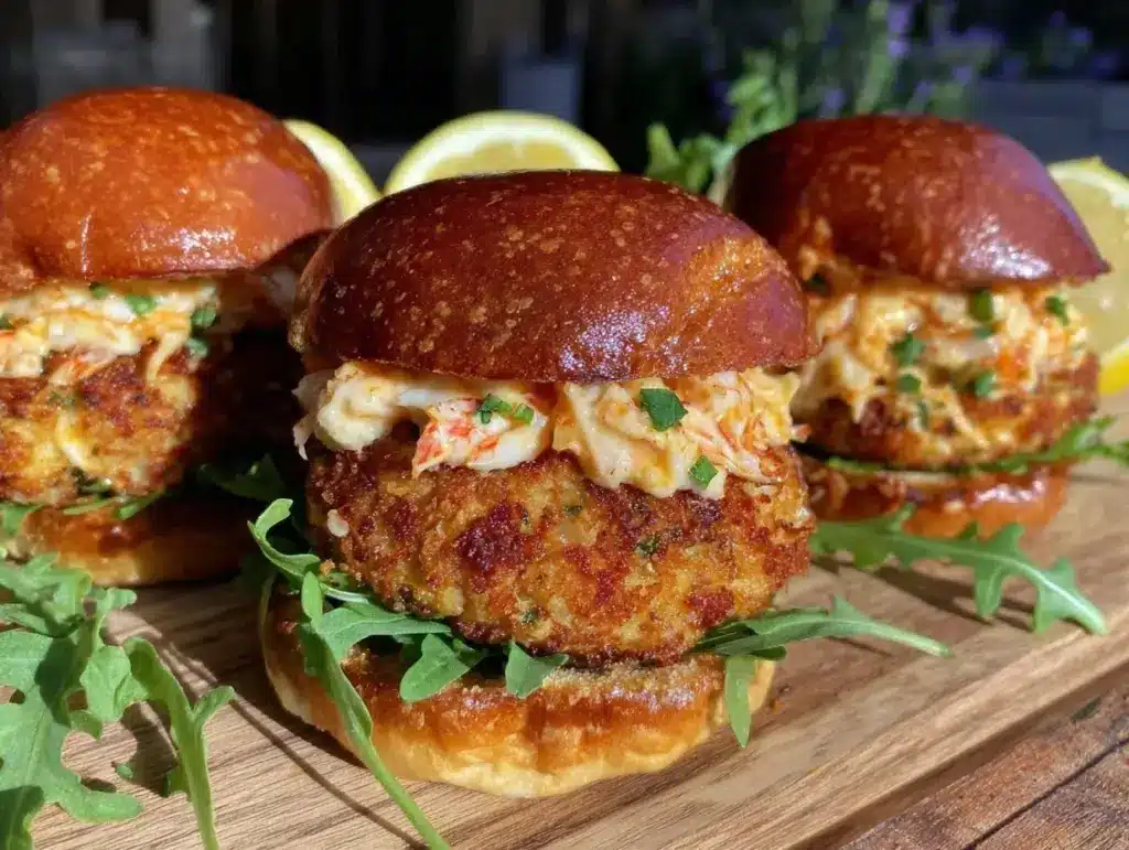 crispy mini crab cake sliders - featured image