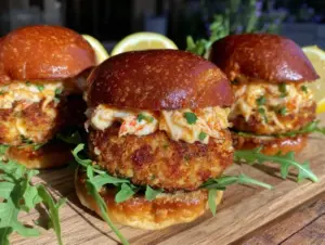 crispy mini crab cake sliders - featured image