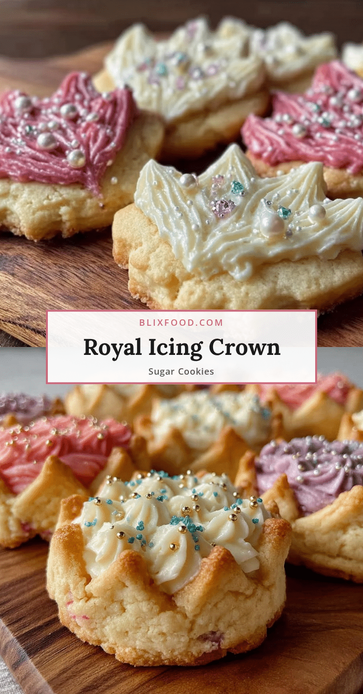 crown-shaped sugar cookies with royal icing recipe