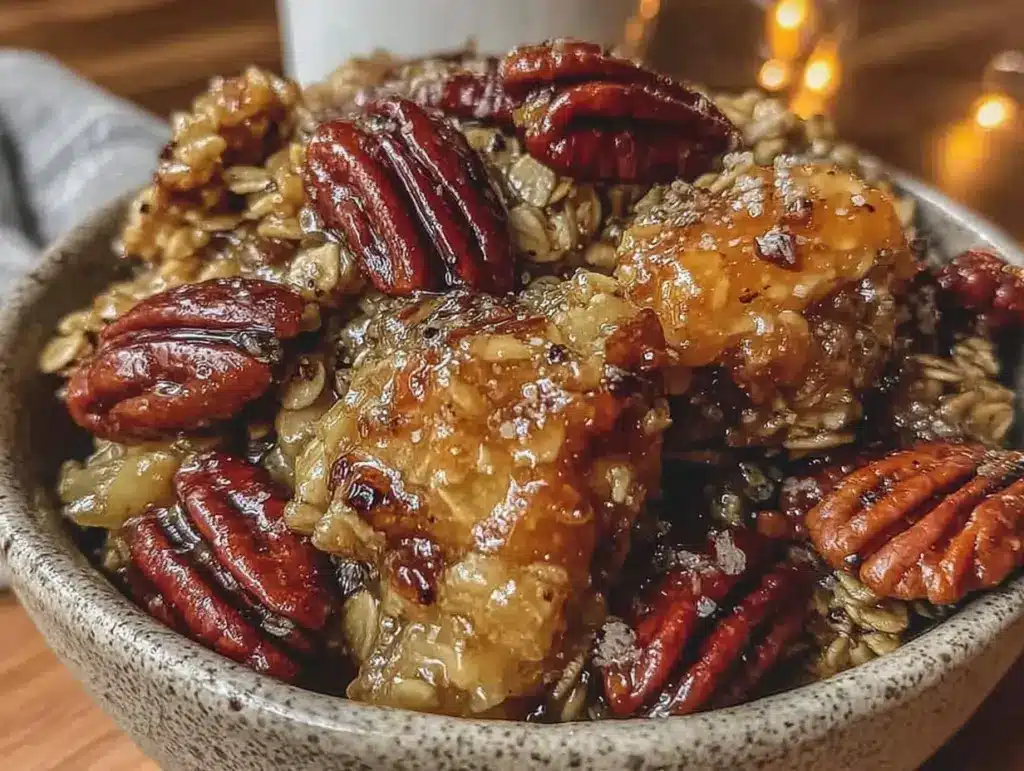 crunchy maple pecan granola recipe - featured image