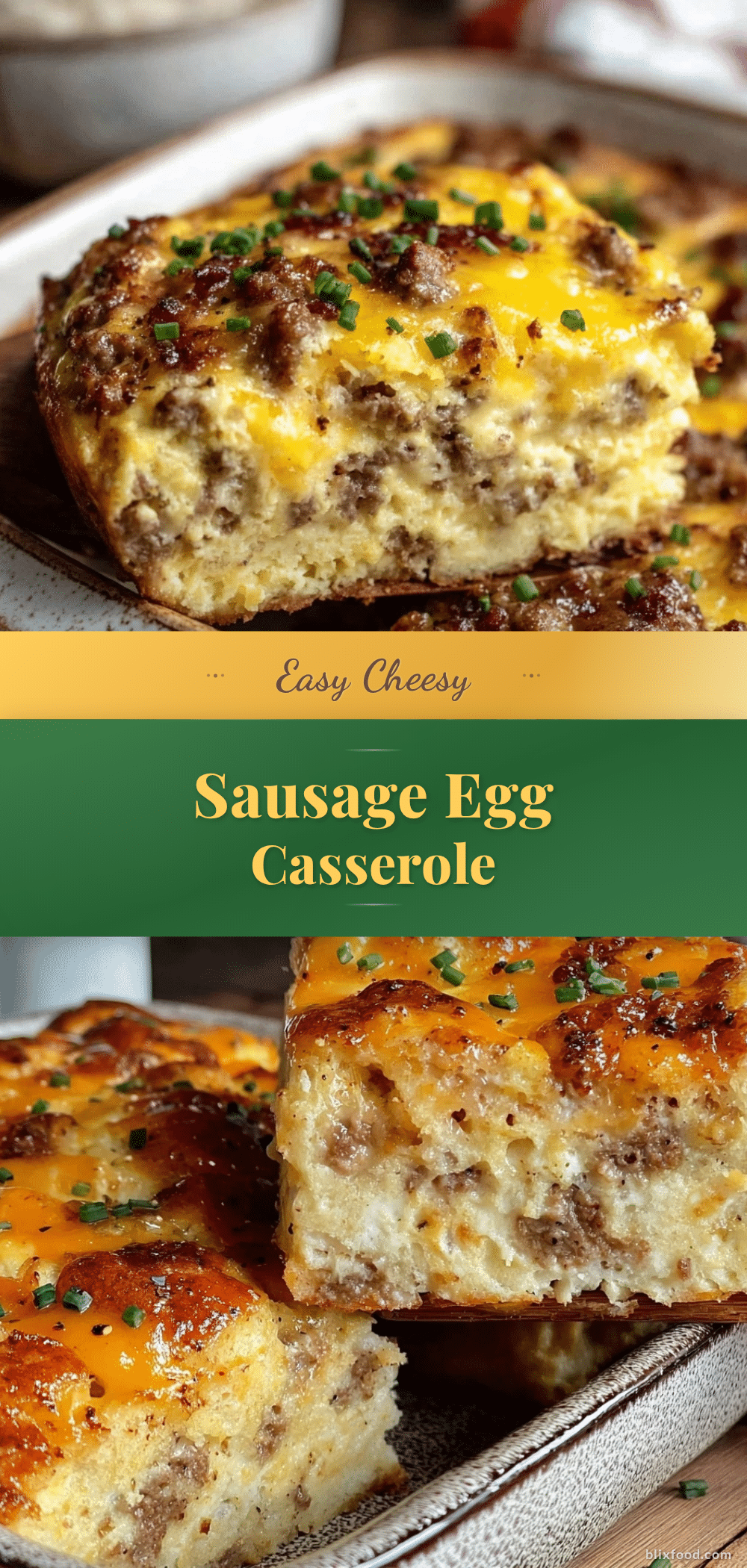 easy cheesy sausage egg and cheese breakfast casserole recipe
