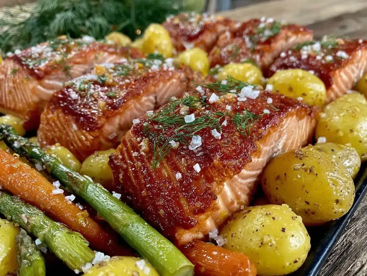easy crispy sheet pan salmon recipe preparation steps