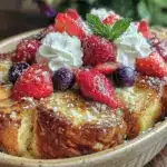 Easy Make-Ahead Patriotic French Toast Casserole - featured image