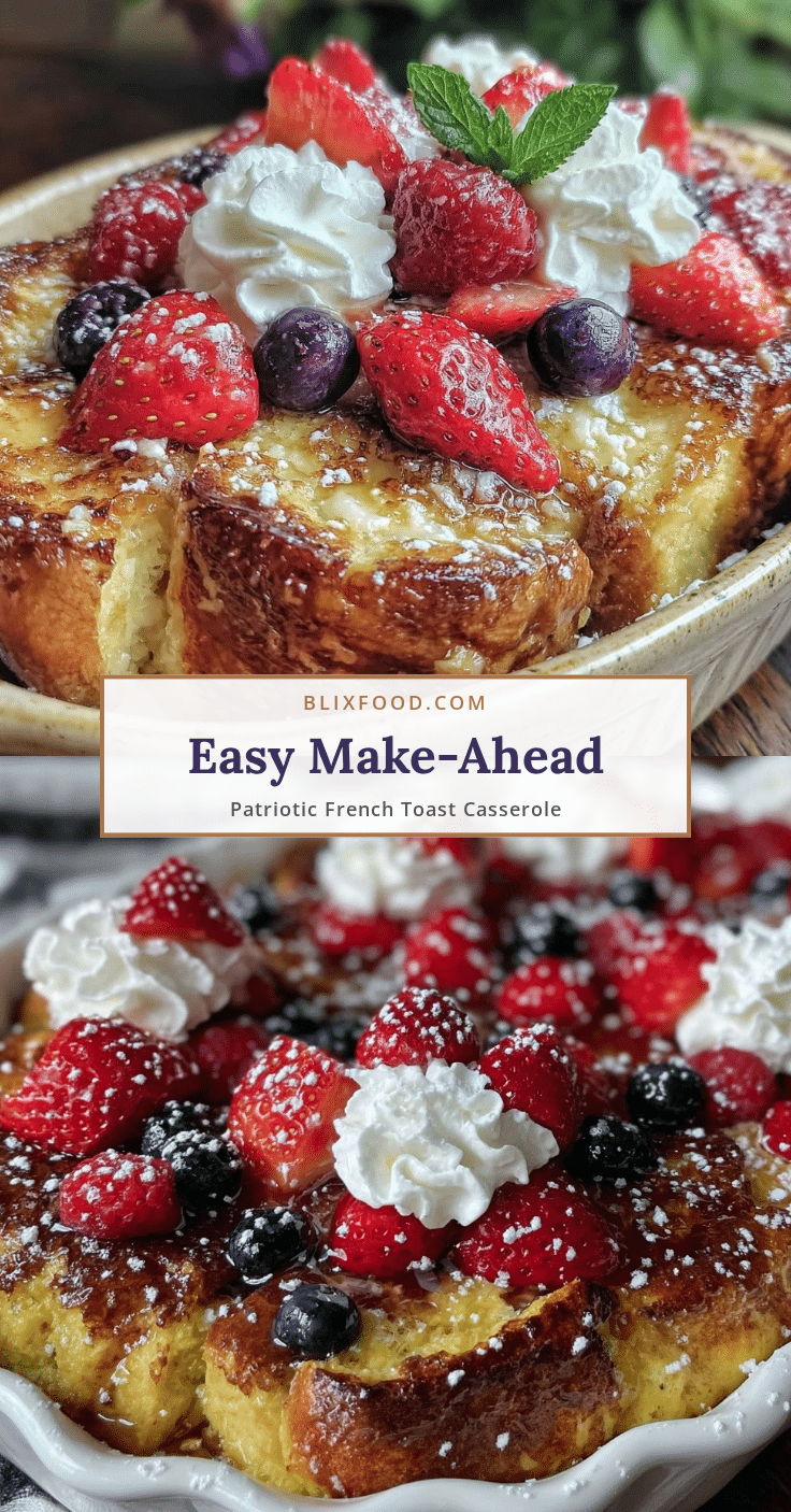 Easy Make-Ahead Patriotic French Toast Casserole recipe