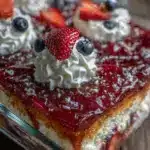 easy patriotic poke cake - featured image