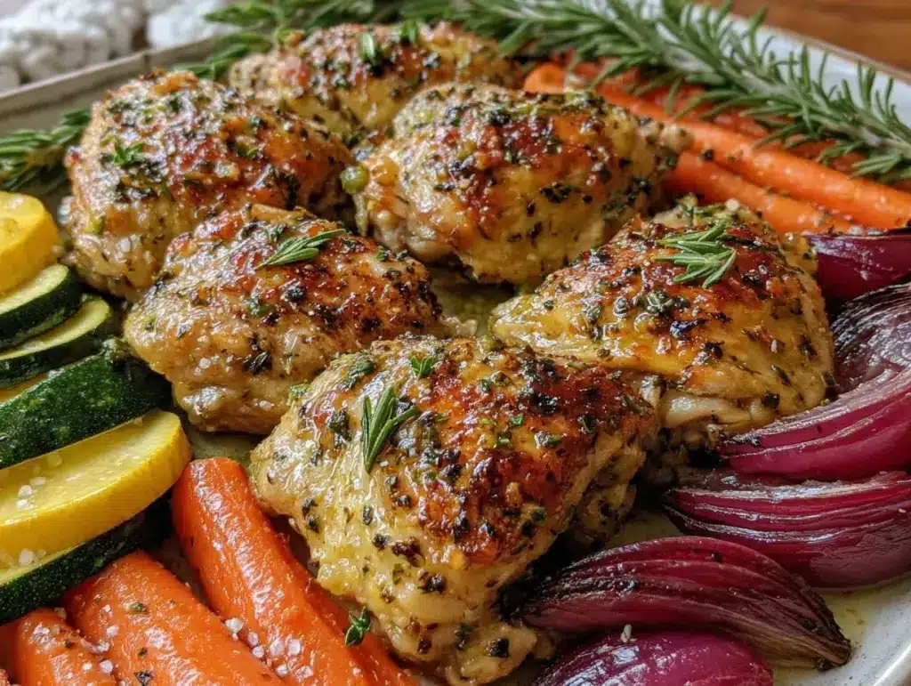 easy sheet pan lemon herb chicken - featured image