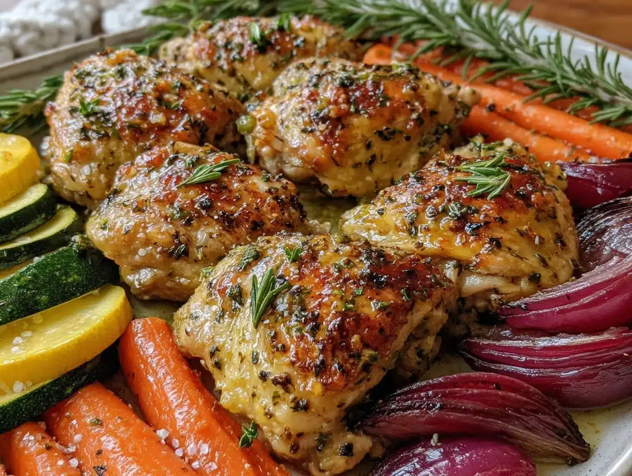 easy sheet pan lemon herb chicken - featured image