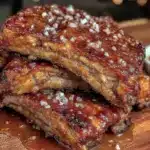 easy sticky honey garlic bbq ribs - featured image