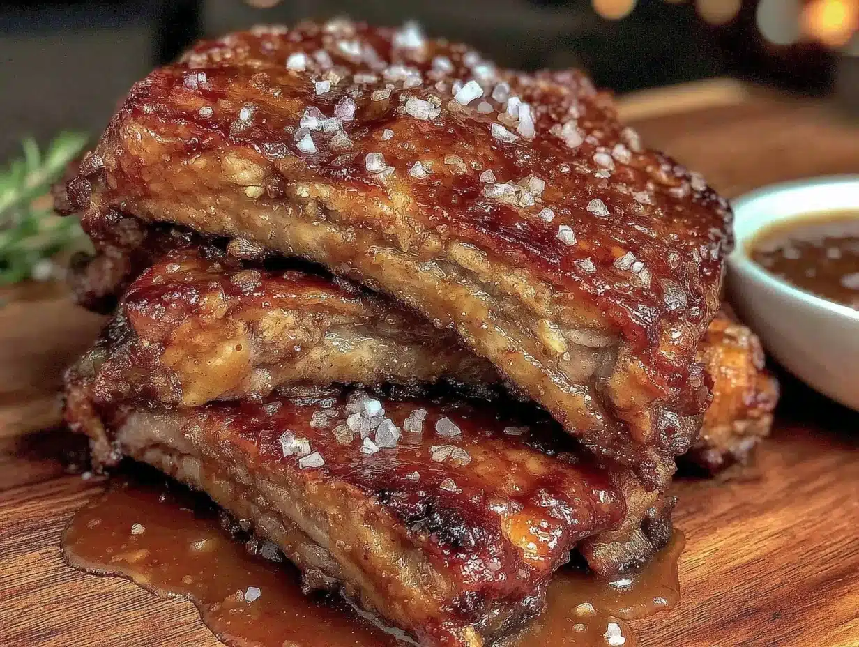 easy sticky honey garlic bbq ribs - featured image