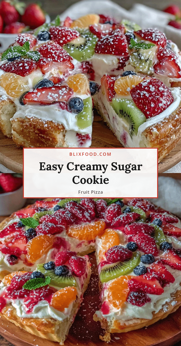 easy sugar cookie fruit pizza recipe