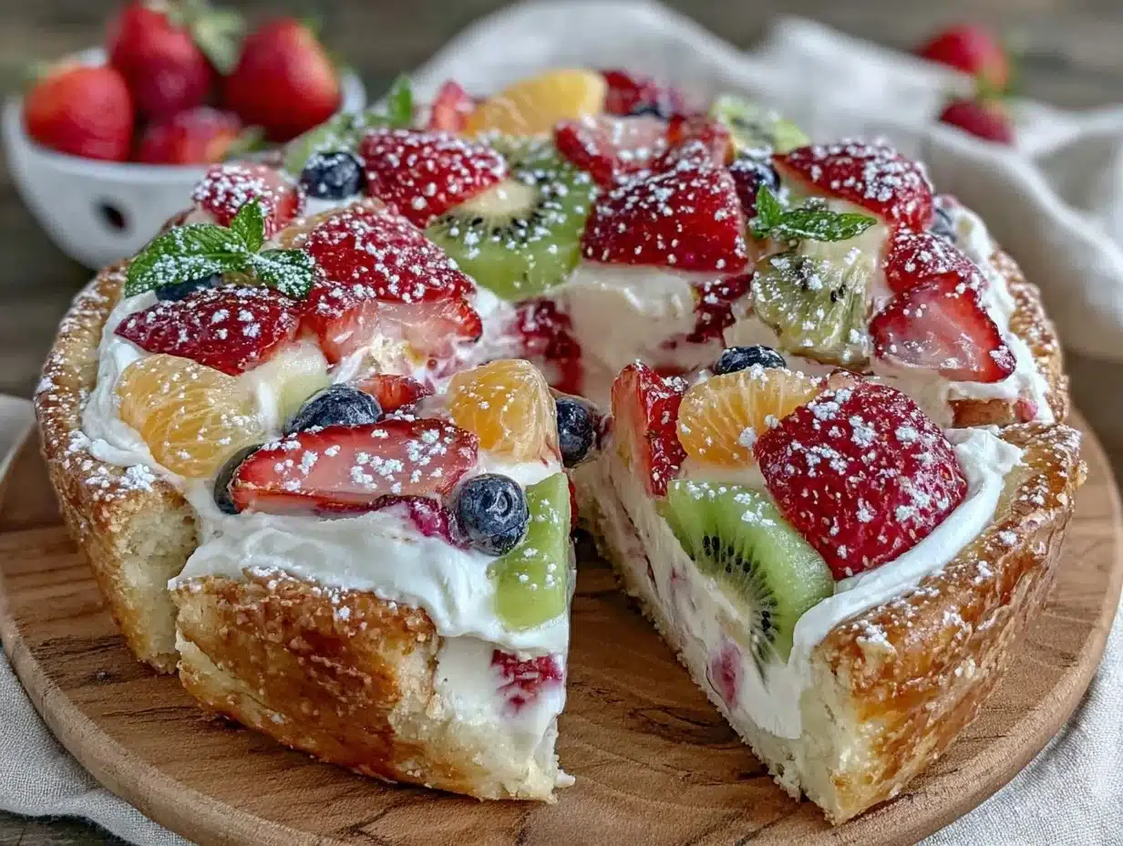 easy sugar cookie fruit pizza - featured image