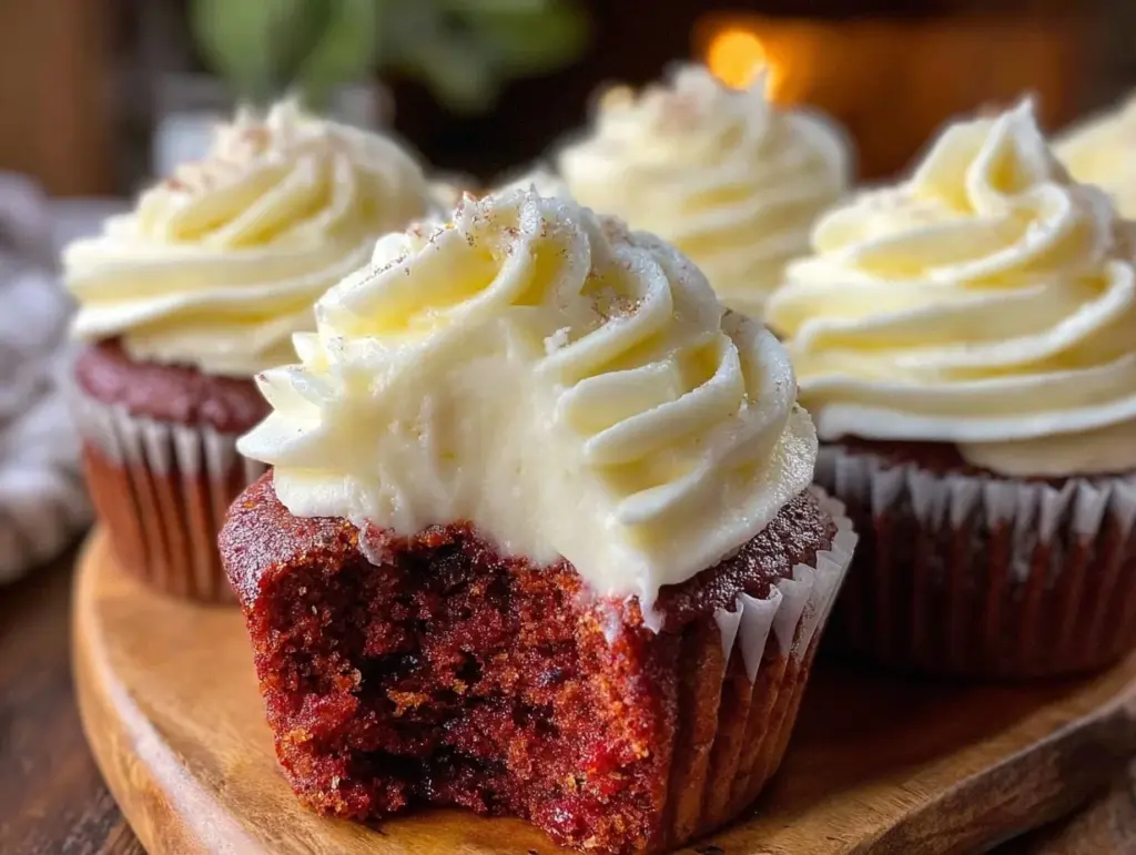 fluffy red velvet cupcakes recipe - featured image