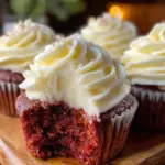 fluffy red velvet cupcakes recipe - featured image