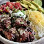 freezer-friendly beef and bean burrito bowls - featured image