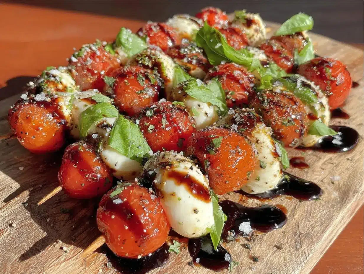 fresh caprese skewers preparation steps