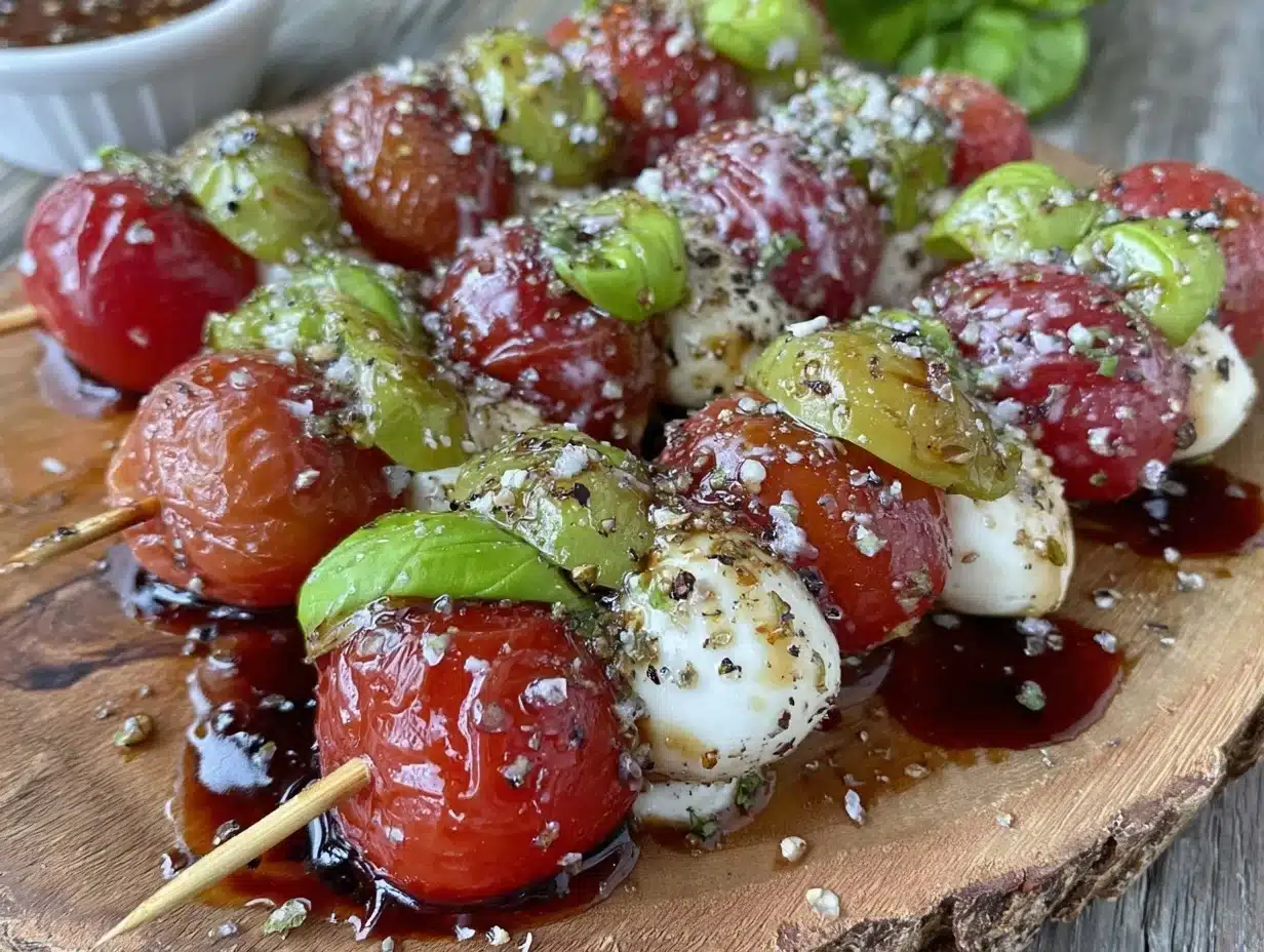 fresh caprese skewers - featured image