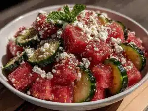 Fresh Cucumber Watermelon Feta Salad - featured image