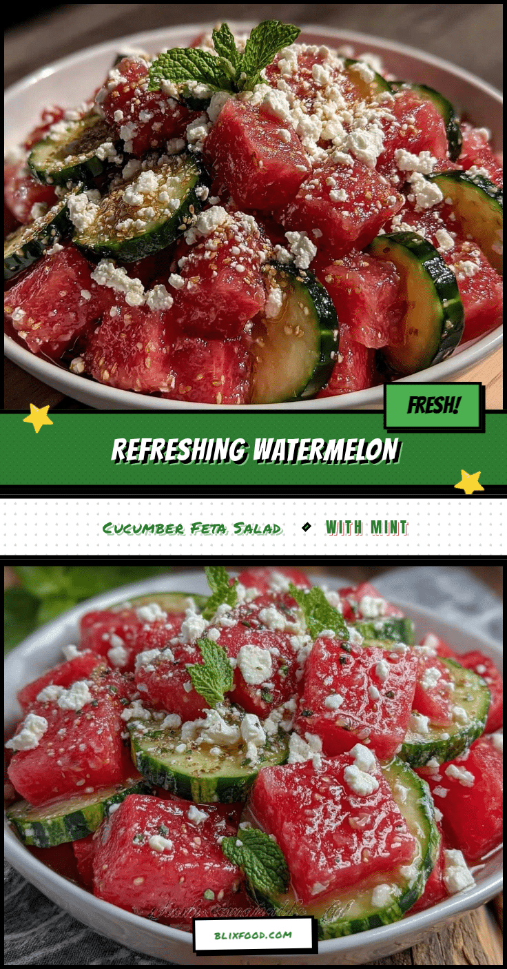 Fresh Cucumber Watermelon Feta Salad recipe