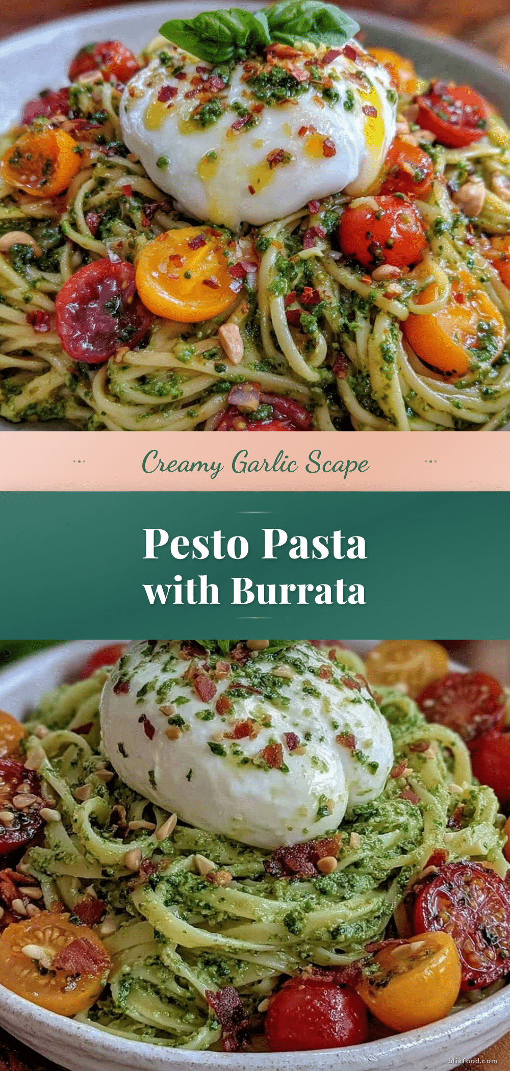 fresh garlic scape pesto pasta recipe