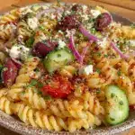 fresh greek pasta salad - featured image