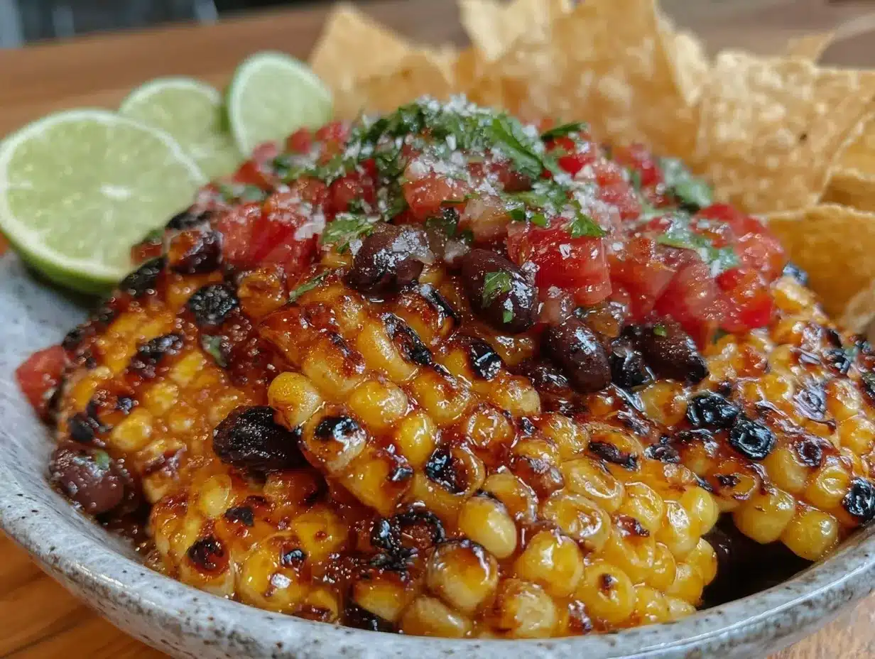 fresh grilled corn and black bean salsa preparation steps