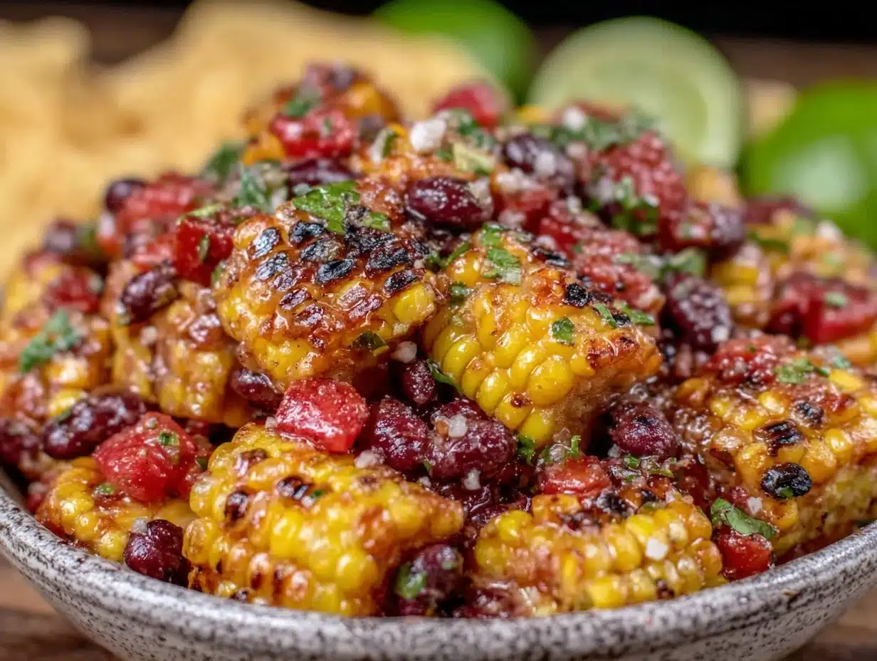 fresh grilled corn and black bean salsa - featured image