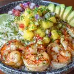 fresh grilled shrimp taco bowl - featured image