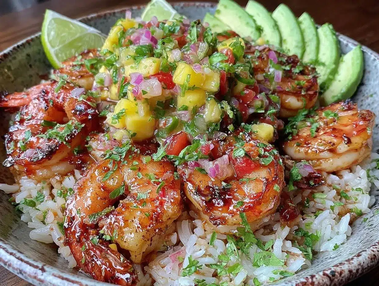 fresh grilled shrimp taco bowl preparation steps