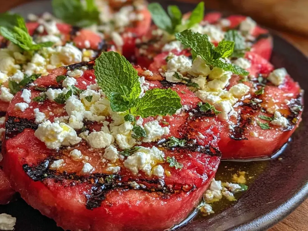 fresh grilled watermelon salad - featured image