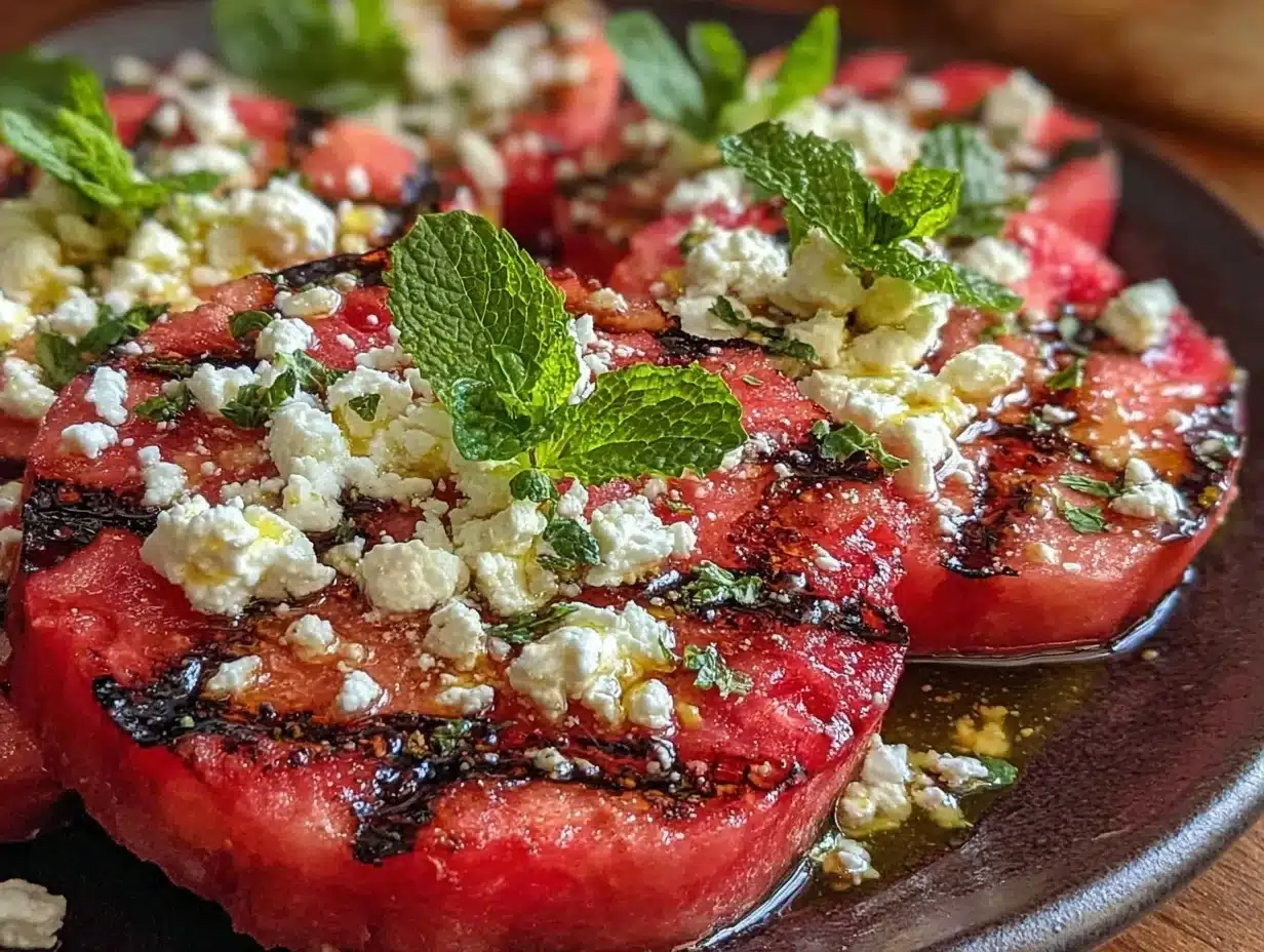 fresh grilled watermelon salad - featured image