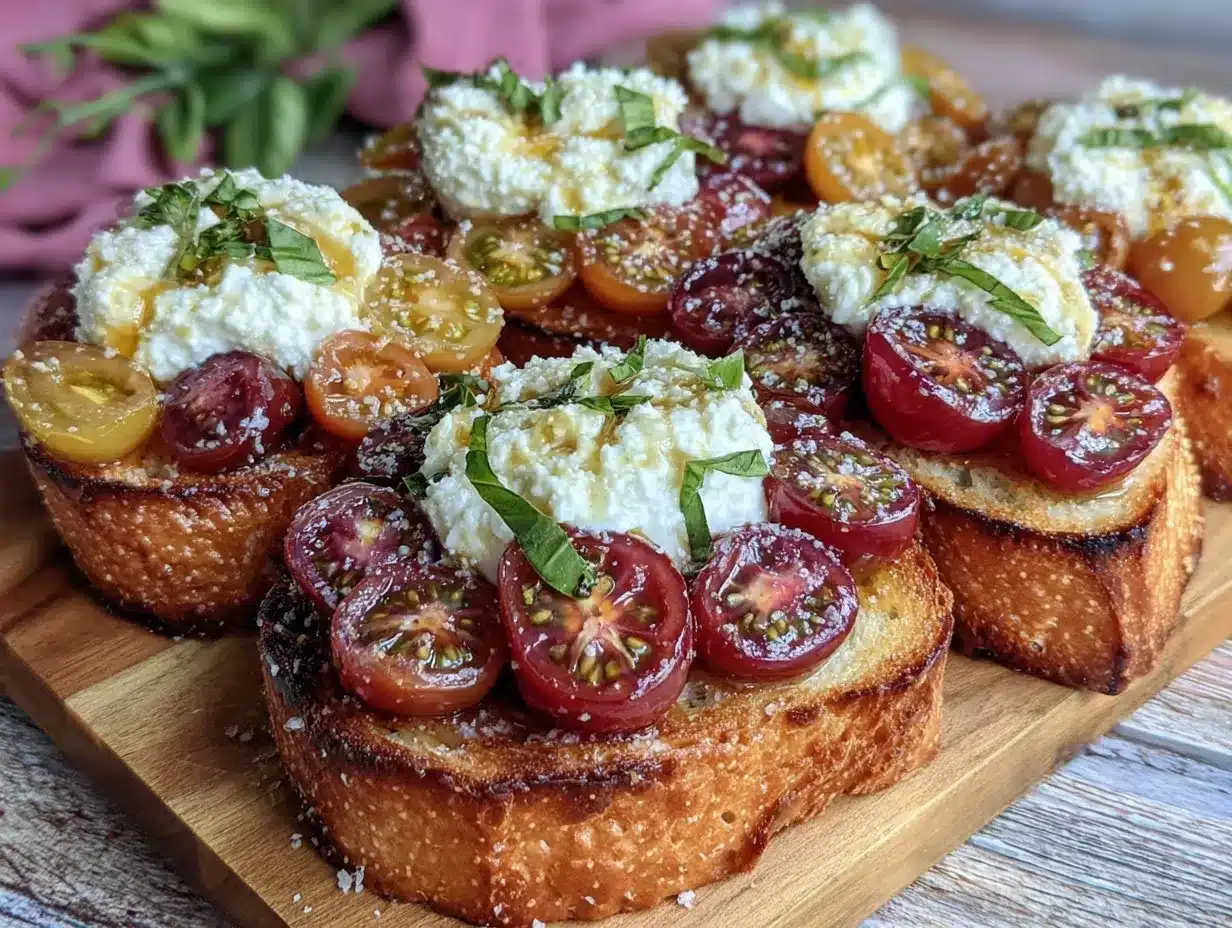 fresh heirloom tomato bruschetta preparation steps