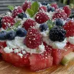 fresh no-bake watermelon pizza - featured image