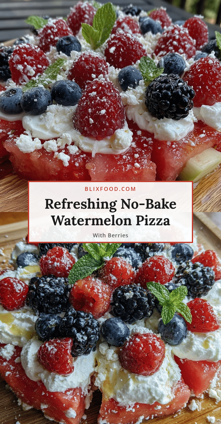 fresh no-bake watermelon pizza recipe