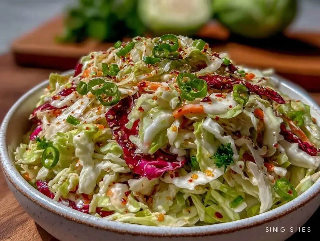fresh tangy vinegar coleslaw - featured image