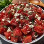 fresh watermelon feta mint salad - featured image