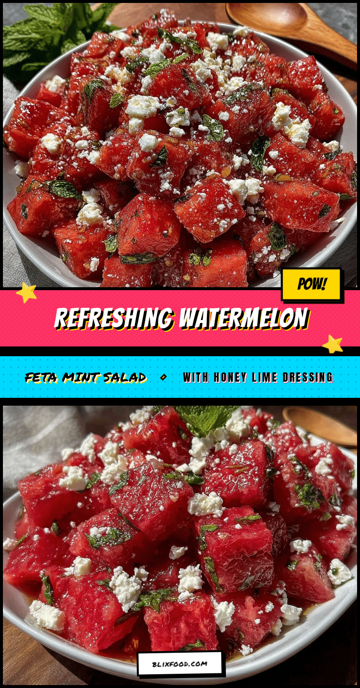 fresh watermelon feta mint salad recipe