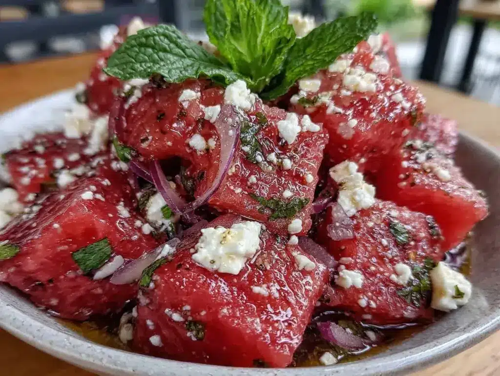 fresh watermelon feta salad - featured image