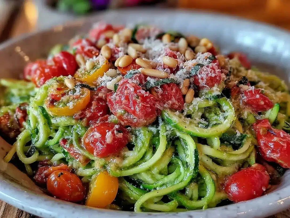 Fresh Zucchini Noodle Primavera - featured image