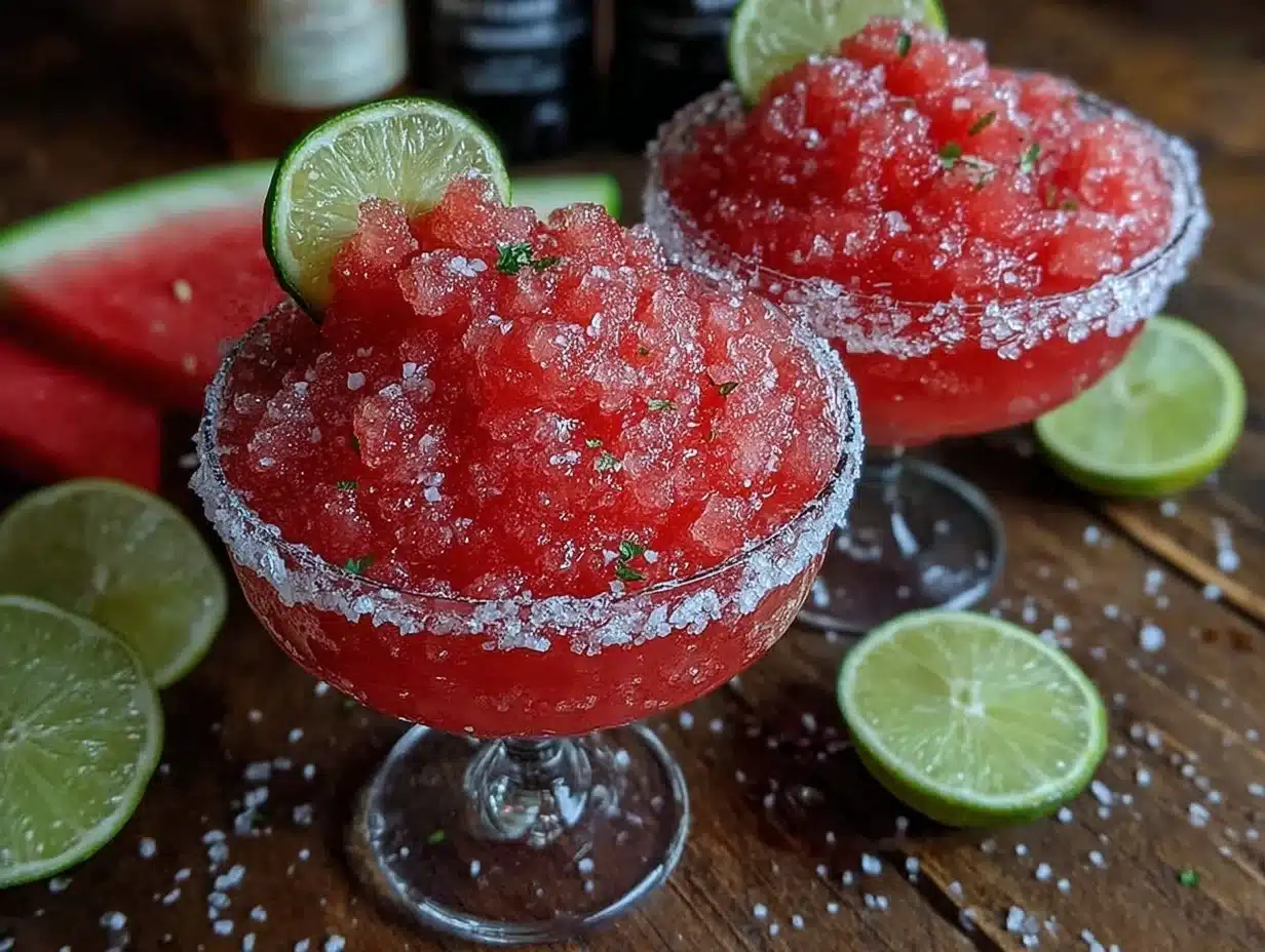 frozen watermelon margaritas - featured image