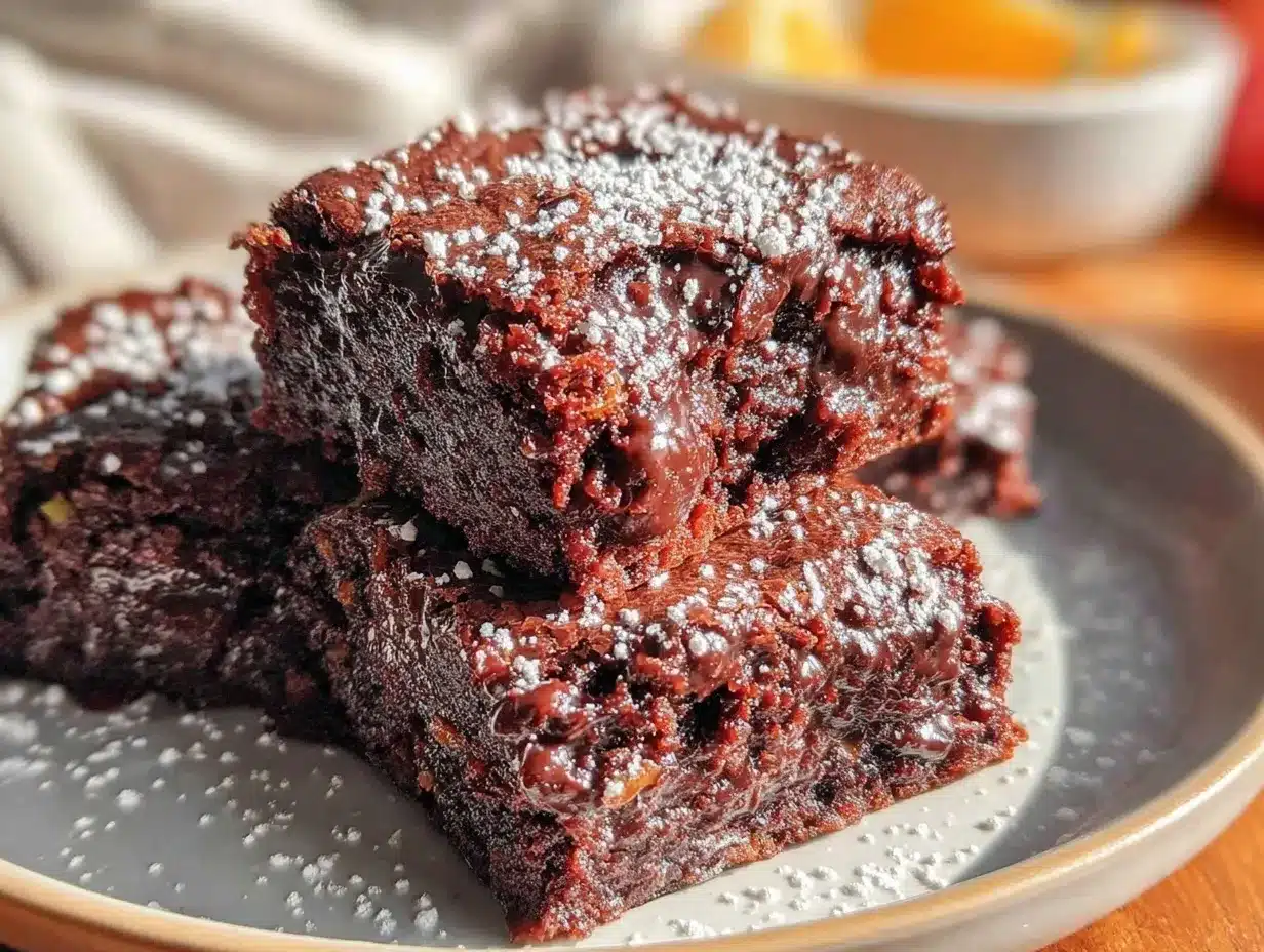 fudgy chocolate zucchini brownies preparation steps