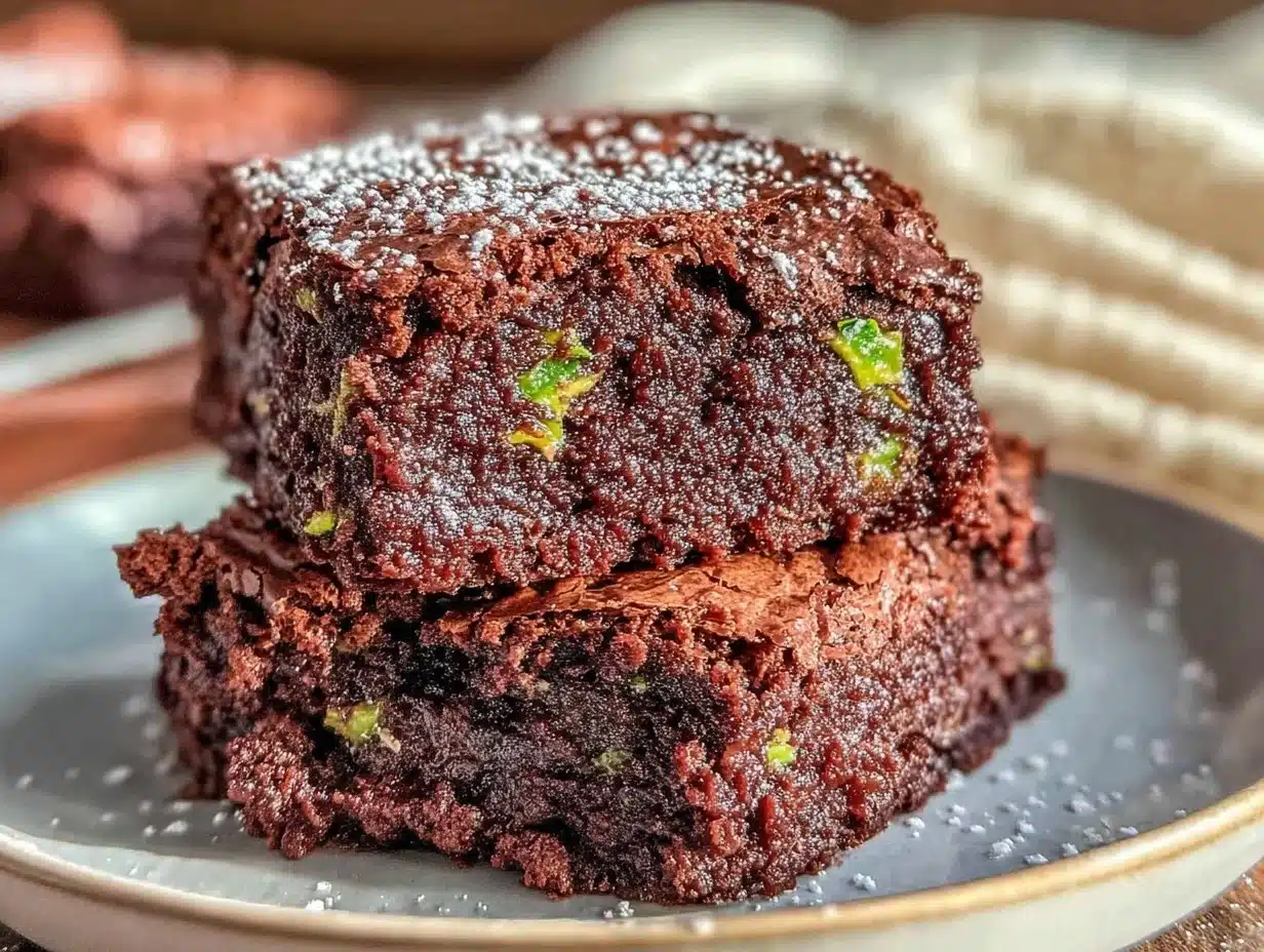 fudgy chocolate zucchini brownies - featured image