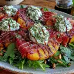 grilled peach burrata salad - featured image