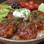 healthy high-protein chicken burrito bowl - featured image